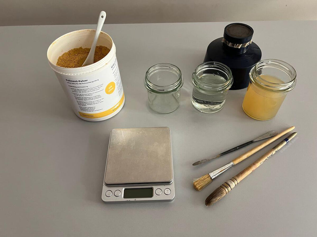 Wie stelle ich Poliment her?