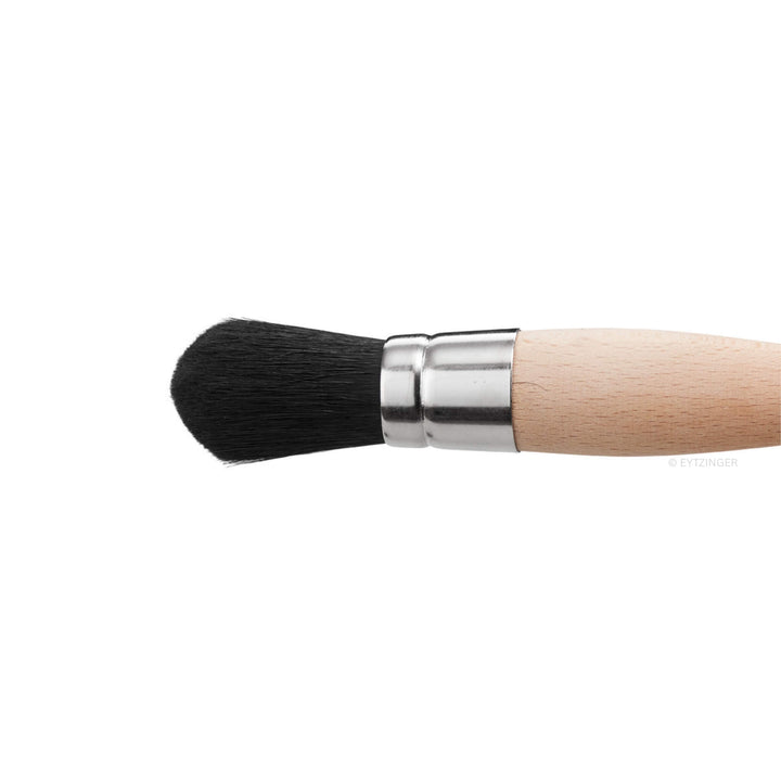 Polimentpinsel / Vergolderpinsel in der harten Ausführung mit schwarzem Rindshaar in der Größe 12 auf weißem Hintergrund