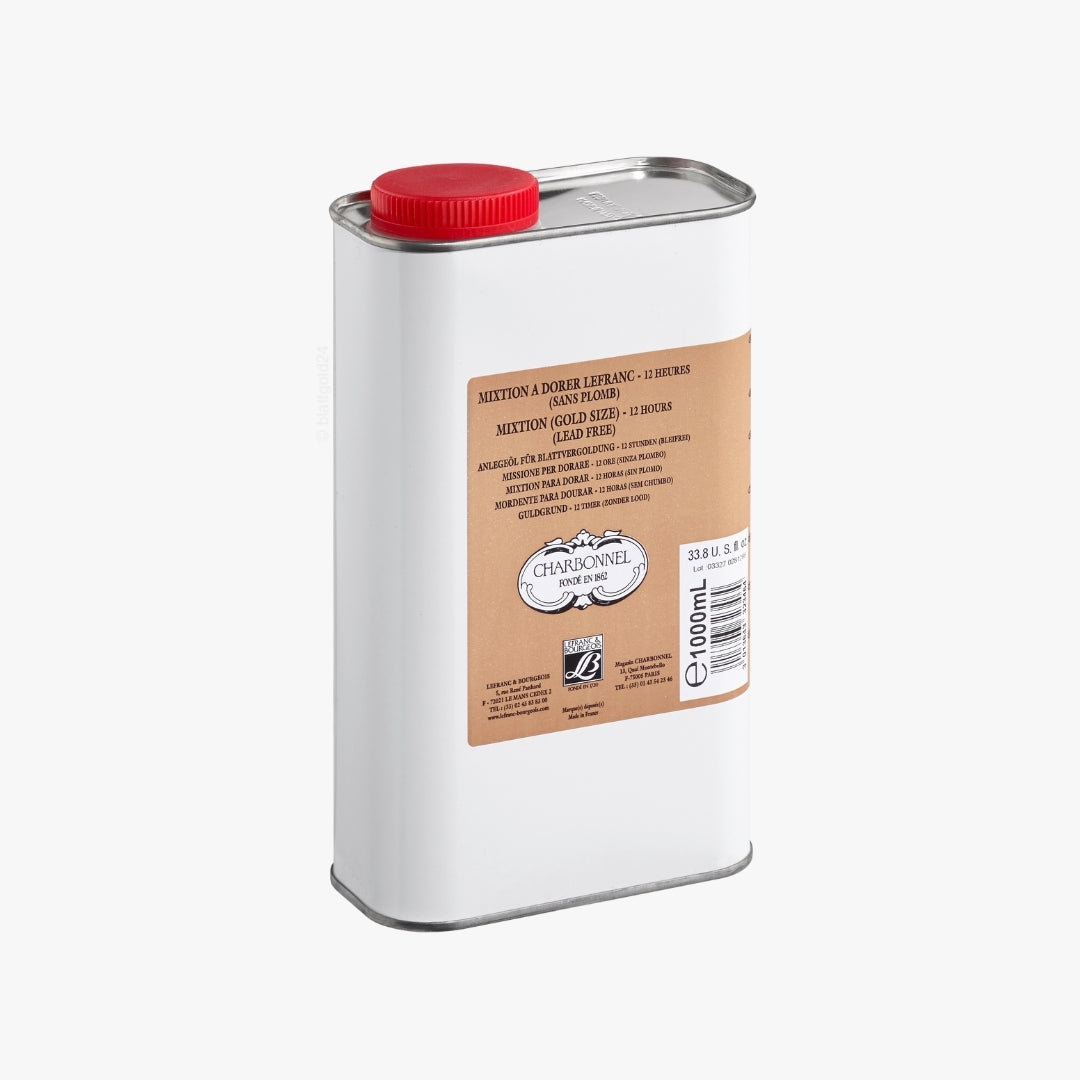 Mixtion-Anlegeöl "Original Lefranc" 12 Stunden Trocknung (ohne Bleisikkativ) 1000ml Flasche